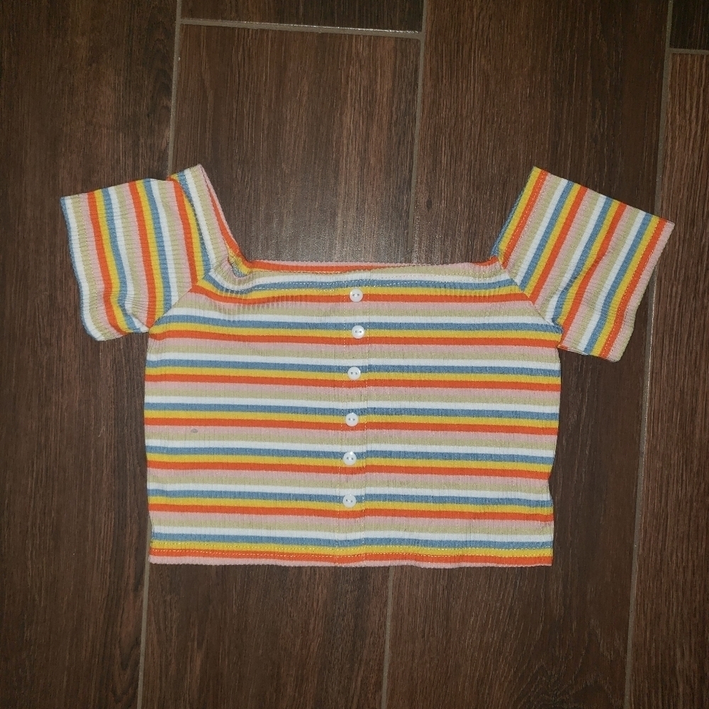 ROMWE Crop TOP SZ 4 striped